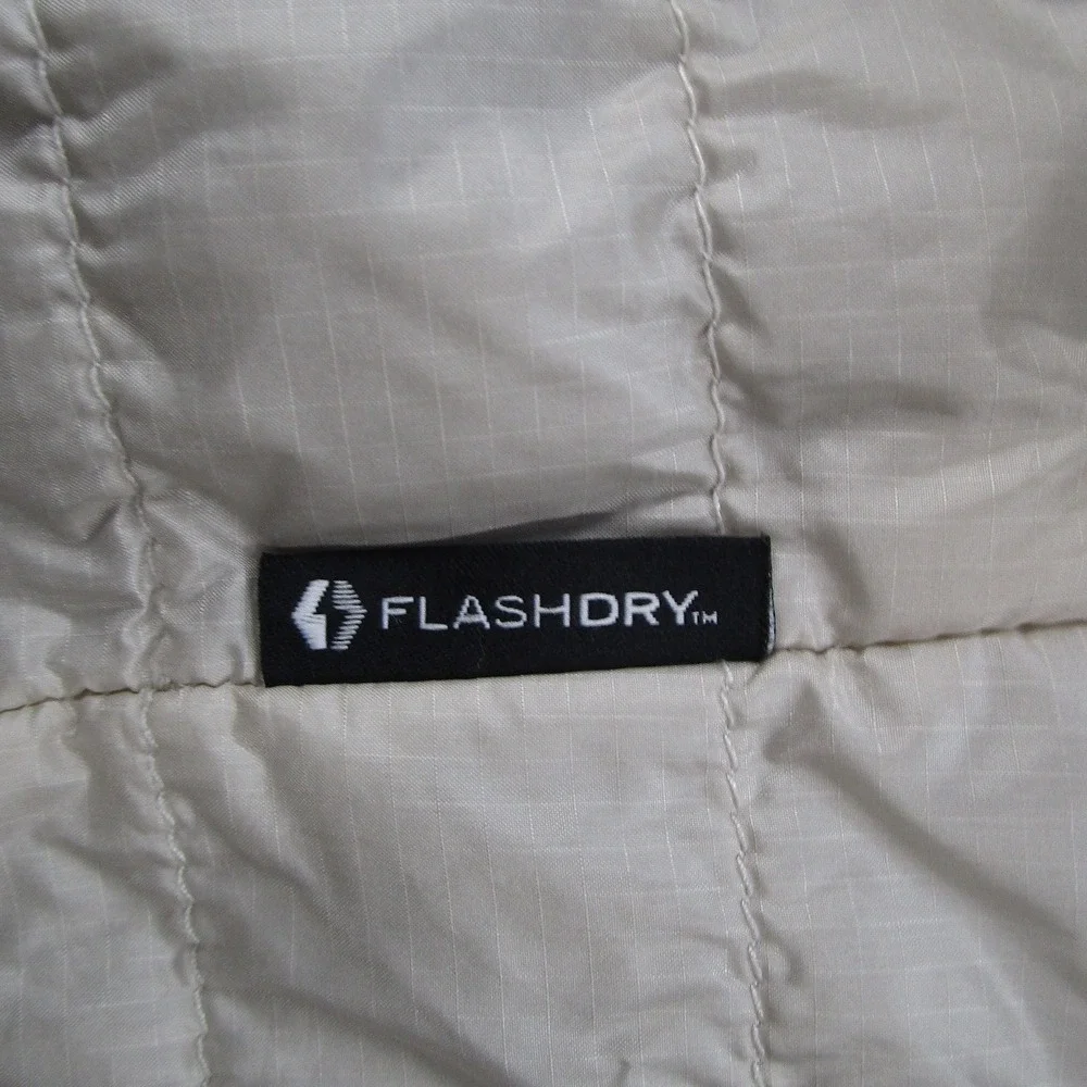 The North Face Mens XXL FlashDry Puffer Jacket Hooded Cream Full Zip A36G